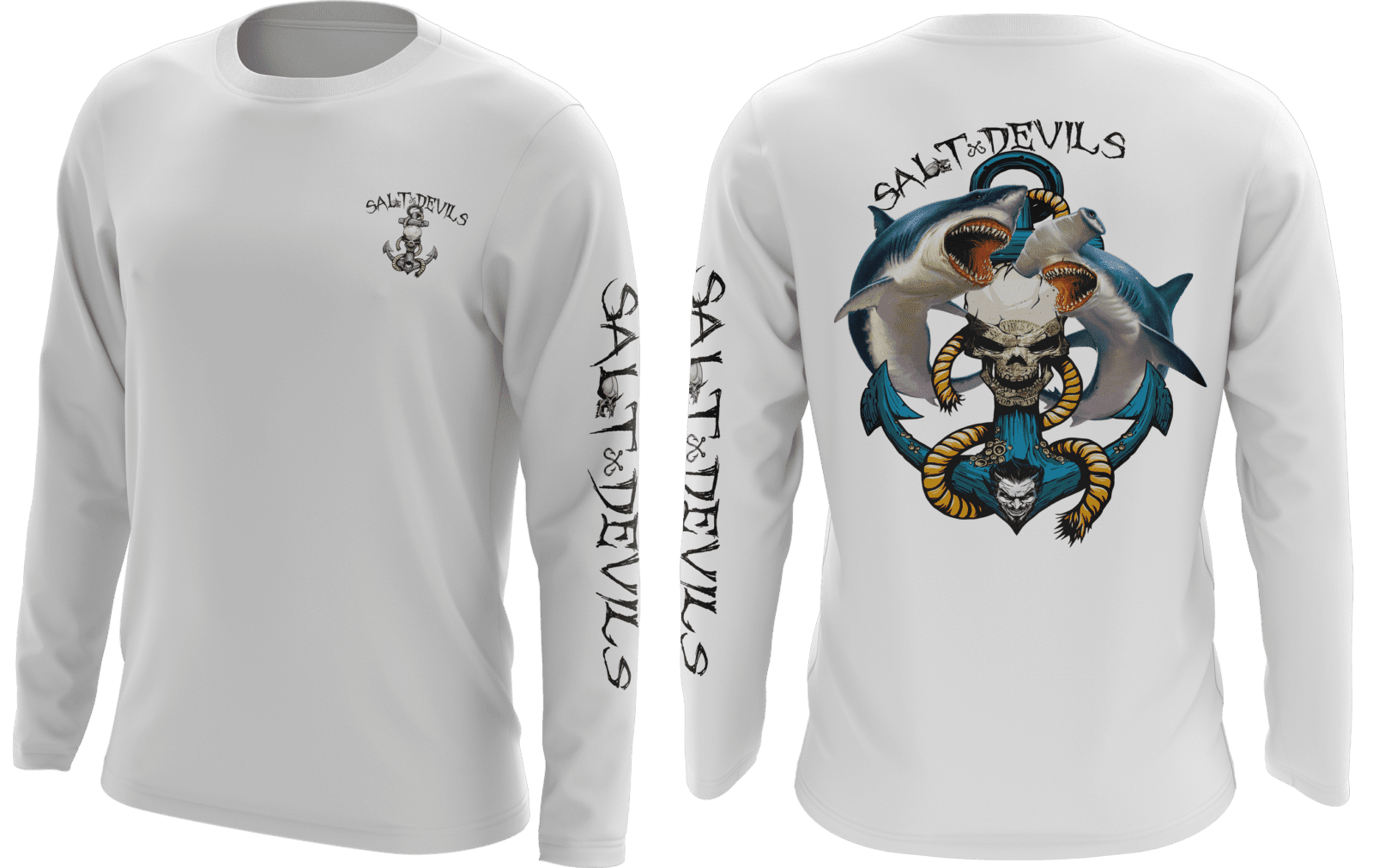 Salt Devils – Shark Anchor Long Sleeve Performance Shirt – Salt Devils