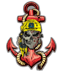 Salt Devils - Don't Tread On Me Skull Anchor Decal