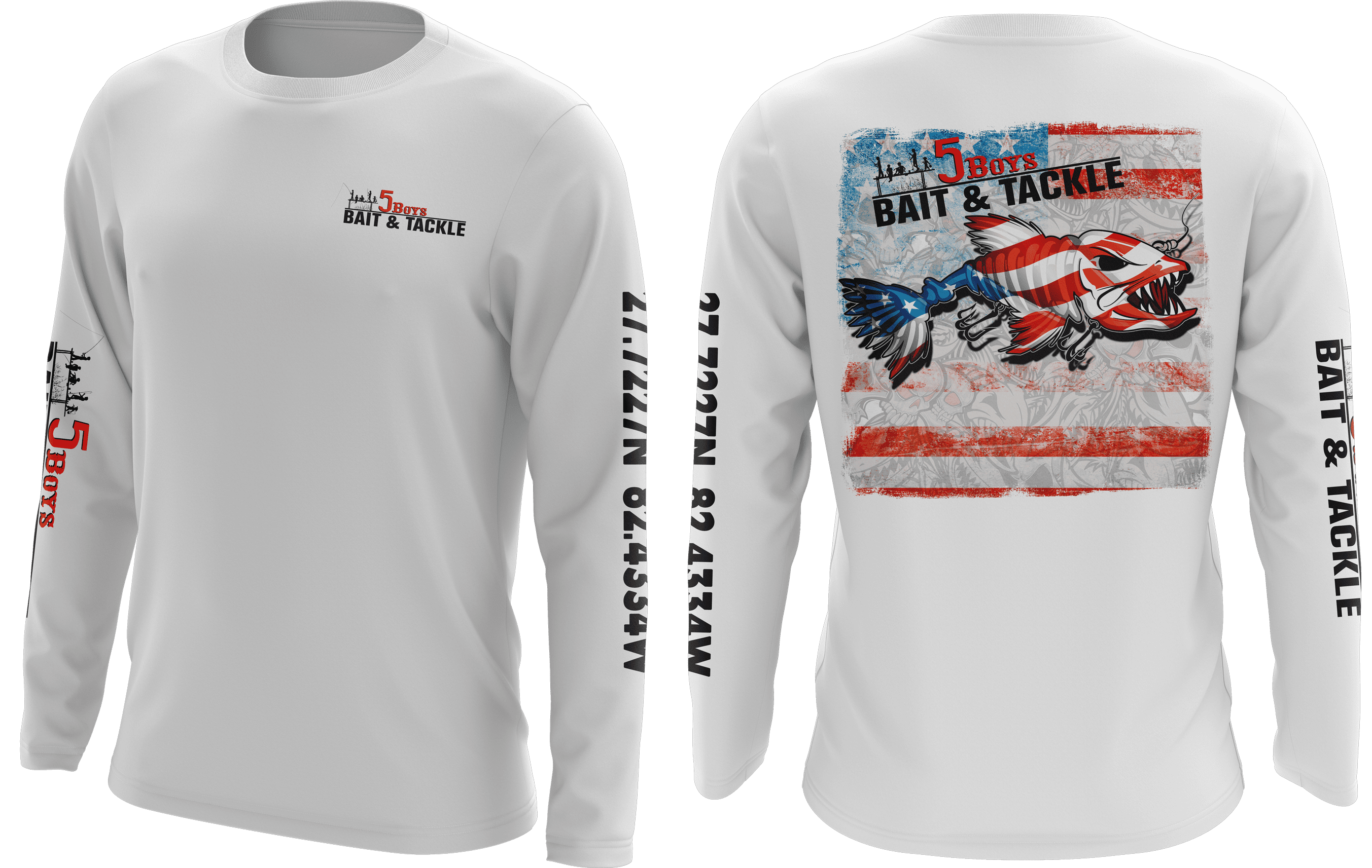 Long Sleeve Performance Shirts 5boys American Fish Shirt - Womens