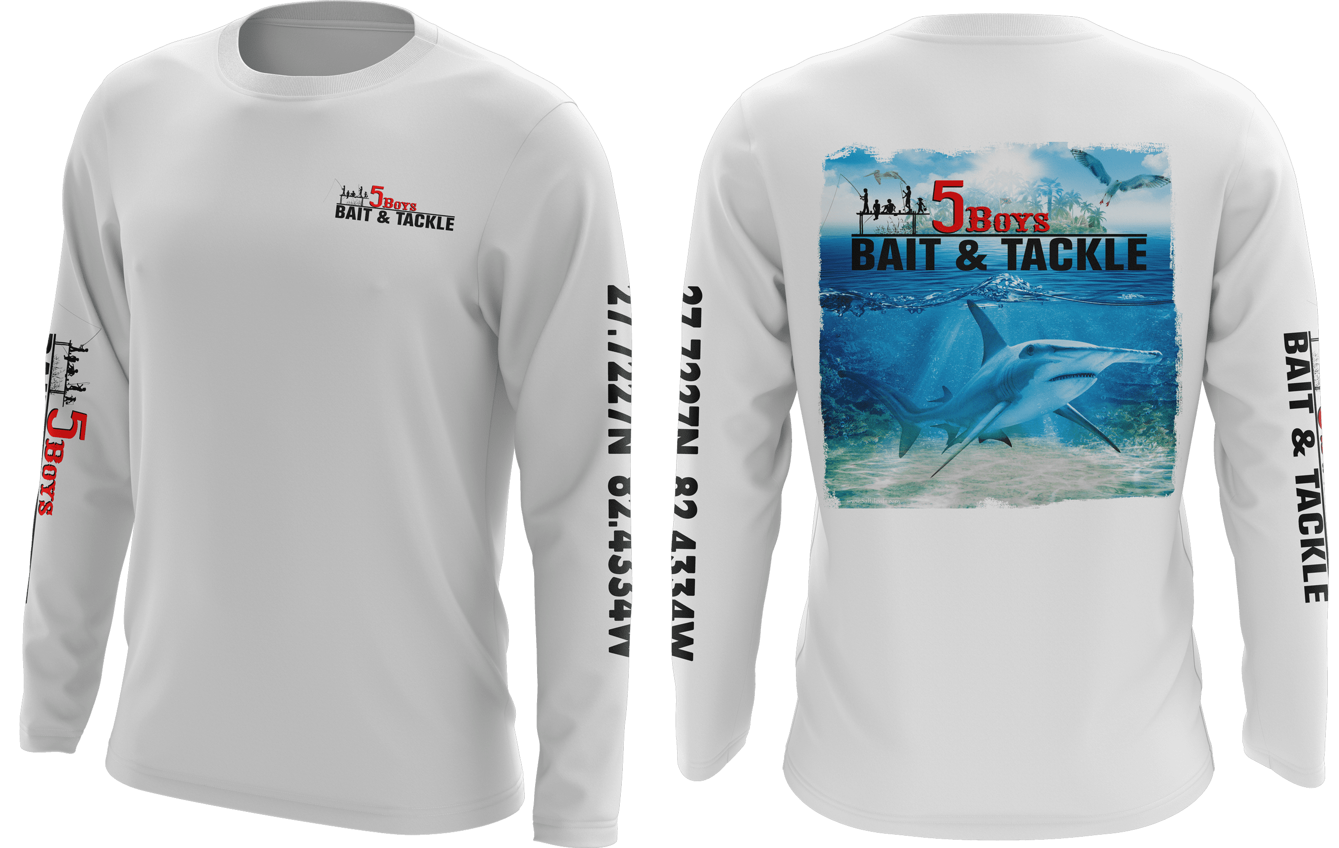 5boys - Hammerhead Shark Island Youth Long Sleeve Performance Shirt