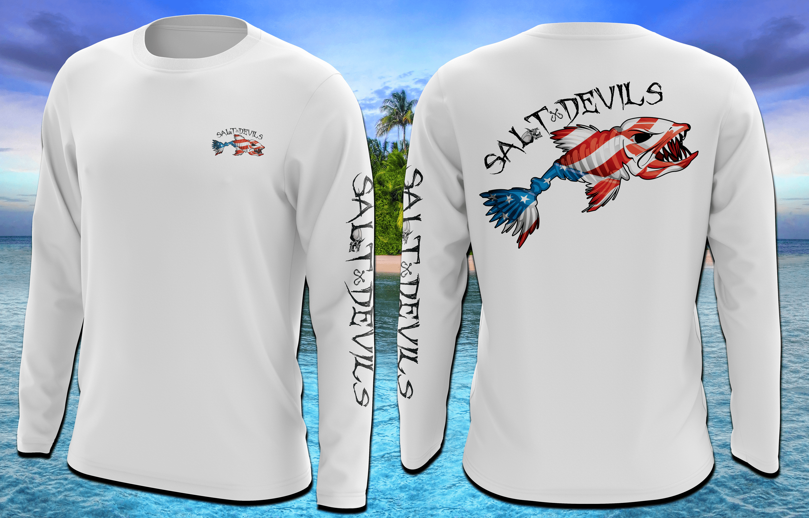 Salt Devils – American Shark Punisher Long Sleeve Performance Shirt